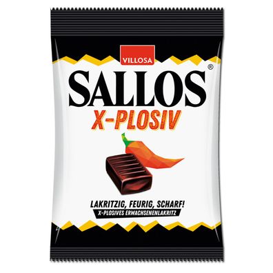 Sallos X Plosiv Extrastarke Hartkaramellen mit Lakritz und Chili 150g