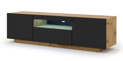TV-Schrank AURA 150 cm artisan-schwarz mit LED