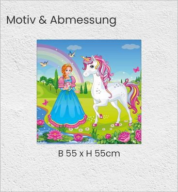 Tischfolie Zauberland Prinzessin mit Einhorn Bubblefree selbstklebend Folie