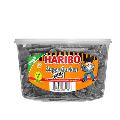 Haribo Super Gurken salzig veggie salziges Lakritz würzig 1350g