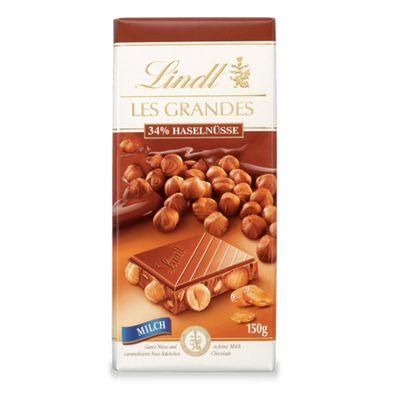 Lindt Les Grandes 34 Prozent Haselnüsse in Milchschokolade 150g