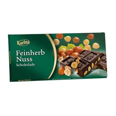 Karina Feinherbe Nuss Schokolade mit ganzen Haselnüssen 200g