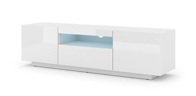 TV-Schrank AURA 150 cm glänzend weiß mit LED