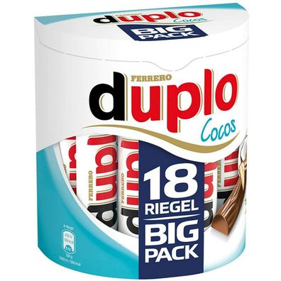 Duplo Vollmilch Cocos Waffel 18 Riegel mit Kokosmilchcreme 327g