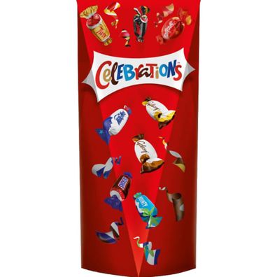 Celebrations Pop Box einzeln verpackte Milchschokoladen Pralinen 350g
