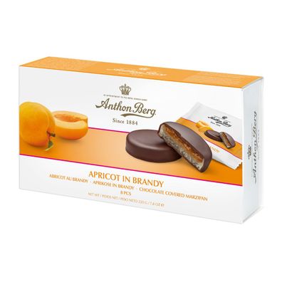 Anthon Berg Apricot in Brandy Marsipan Pasteten mit Schokolade 220g