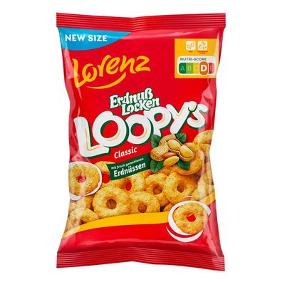 ErdnußLocken Loopys Mais Snack mit frisch gemahlenen Erdnüssen 130g
