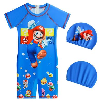 Junge One-piece Badeanzug Super Mario Bros Bademode Kurzarm-Shorts Surfanzug