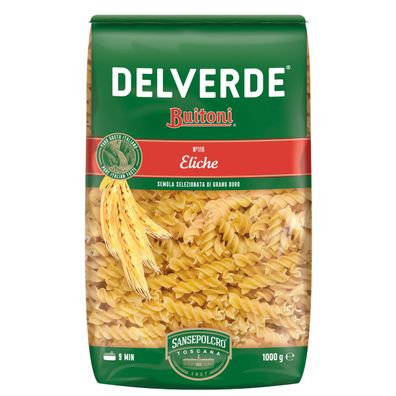 Delverde Eliche Pasta Nudeln Semola Selezionata di Grano Duro 1000g