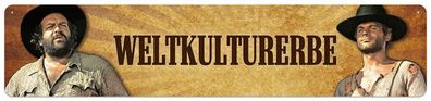 Bud Spencer & Terence Hill - Weltkulture Blechschild, Straßenschild 46x10 cm, STR-T05