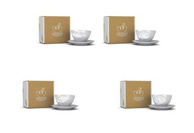4 x Tasse by Fiftyeight - grinsend + küssend + glücklich + och bitte - Kaffeetassen