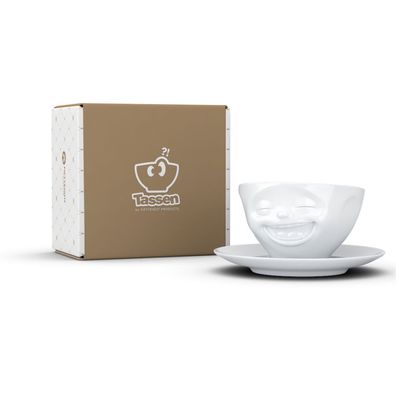 Tasse Lachend weiß - Fiftyeight - 200 ml - Kaffeetasse Teetasse - T014701