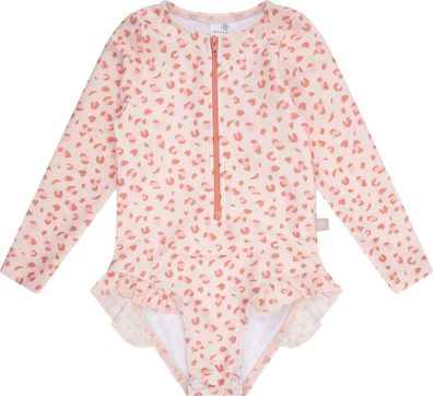 Swim Essentials Langarm-UV-Badeanzug, für Mädchen altrosa Leoparden Muster 62/68