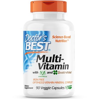 Doctor's Best, Multi-Vitamin mit Vitashine D3 und Quatrefolic, 90 Veg. Kapseln