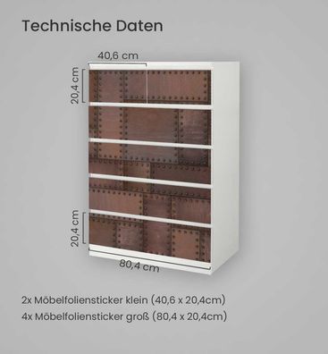 Kommodenaufkleber Malm Rostiger Stahl Klebefolie Möbelfolie Folie