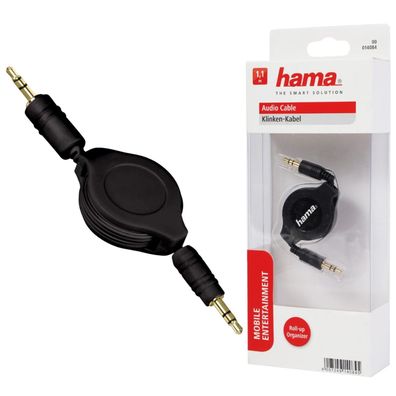 Hama AUX Kabel Aufrollbar 3,5mm Klinke-Kabel Klinken-Stecker Handy MP3 Tablet PC