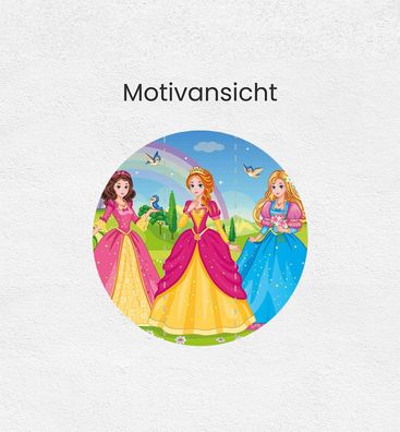 Fototapete Drei Prinzessinnen mit Märchenschloss rund Wanddeko Bildtapete Tapete