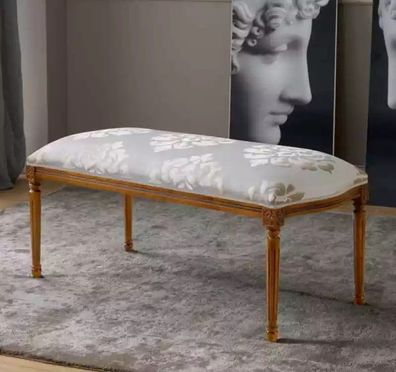 Grau Sitzbank Designer Sitzmöbel Luxus Bank Klassische Möbel Sitzbänke