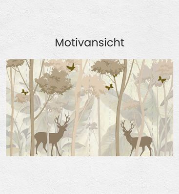 Fototapete Boho Stil Hirsche im Wald Wanddeko Bildtapete Tapete