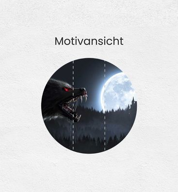 Fototapete Verwandlung eines Werwolf bei Vollmond rund Wanddeko Tapete