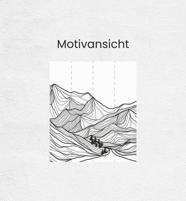 Fototapete gezeichnete minimalistische Berge Wanddeko Bildtapete Tapete