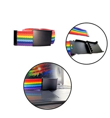 Herren Damen LGBT Regenbogen Gürtel Lesbische Gay Regenbogen Bunt 110cm