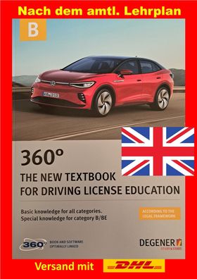 Fahrschule Lehrbuch Englisch Degener 360 Das Buch Lernbuch B / BE Auto Führerschein