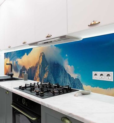 Küchenrückwand Berglandschaft selbstklebend Spritzschutz Folie