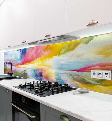 Küchenrückwand Horizont gemalt selbstklebend Spritzschutz Folie