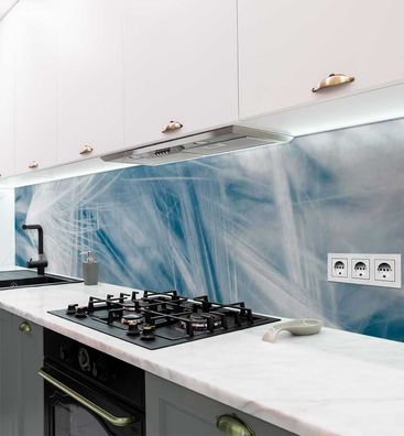 Küchenrückwand Federn blau selbstklebend Spritzschutz Folie