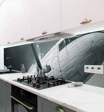 Küchenrückwand Old School Flieger selbstklebend Spritzschutz Folie