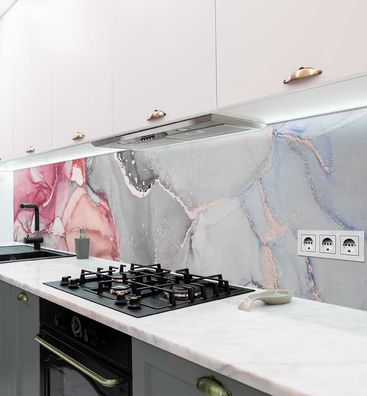 Küchenrückwand Marmor grau pink selbstklebend Spritzschutz Folie