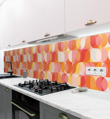 Küchenrückwand Retro 70er Jahre orange selbstklebend Spritzschutz Folie