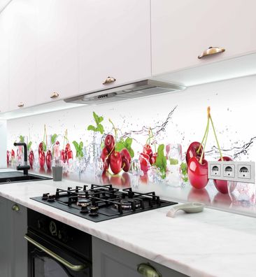 Küchenrückwand Cherry selbstklebend Spritzschutz Folie