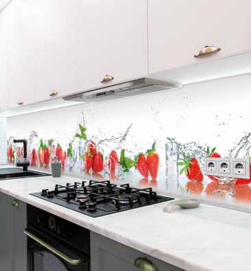 Küchenrückwand Erdbeeren selbstklebend Spritzschutz Folie