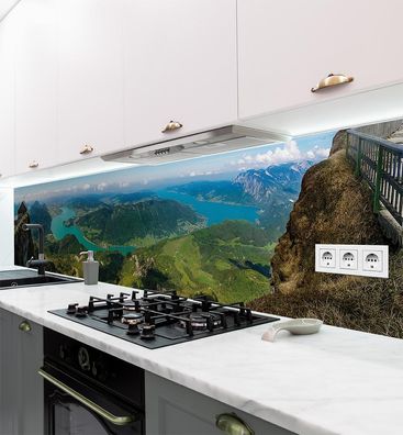 Küchenrückwand Landschaft Blick vom Gipfel selbstklebend Spritzschutz Folie