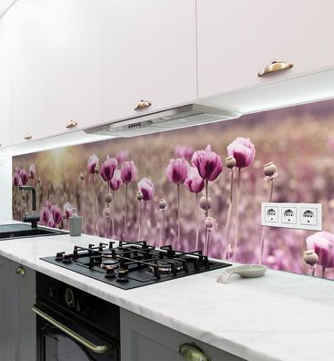 Küchenrückwand Lila Blumen selbstklebend Spritzschutz Folie