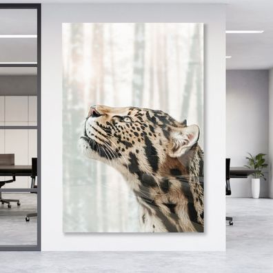 Bild Leopard Tier Leinwand , Acrylglas + Aluminium , Poster Wandbild , Home Deco