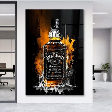 Jack Daniels Whisky Leinwand , Acrylglas + Aluminium , Poster Wandbild , Home Deco
