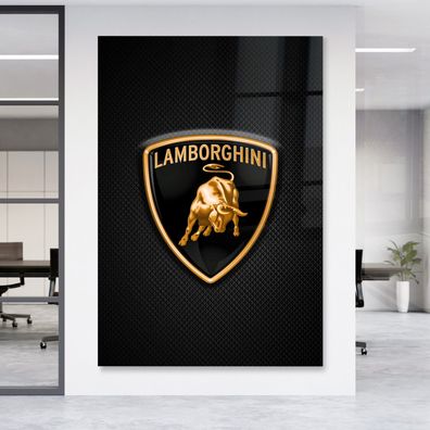 Symbol Lamborghini Luxury Leinwand , Acrylglas + Aluminium , Poster Wandbild