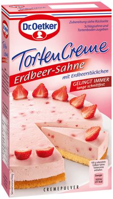 Dr. Oetker Tortencreme Erdbeer Sahne mit Edbeerstückchen 11er Pack