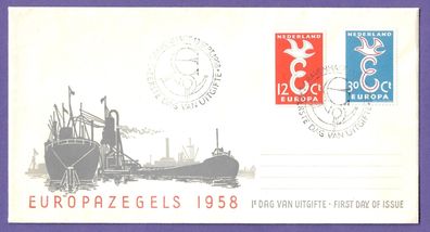 FDC Niederlande Europamarken 13.9.1958