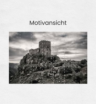 Fototapete Altes Schloss schwarz weiß Wanddeko Bildtapete Tapete