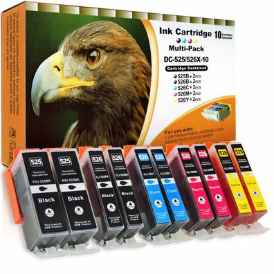 10er Set D&C Tinte für Canon Pixma MX895 Druckerpatronen kompatibel im Canon Pixma...
