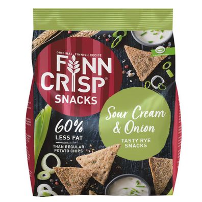 Finn Crisp Snacks Vollkorn Roggenchips Sour Cream und Onion 150g