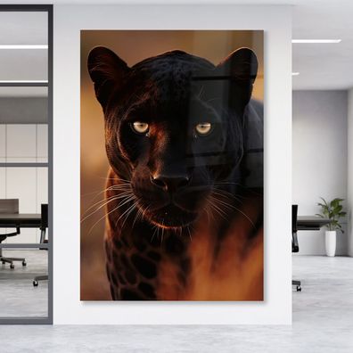 Panther Tier Animal Leinwand , Acrylglas + Aluminium , Poster Wandbild