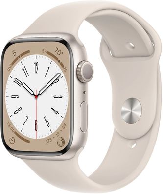 Apple Watch Series 8 45mm Aluminiumgehäuse mit Sportarmband - Beige (GPS)...