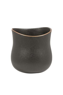 Fink OPERA Vase, Keramik, schw. m. Goldrand H.16cm, D.14,6