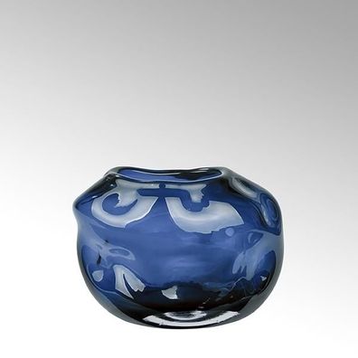 Lambert Carracci Vase Farbglas, petrol, H16, D22 cm 17320