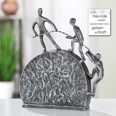 Gilde Design Skulptur "Lifting" Eisen silberfarben 67583